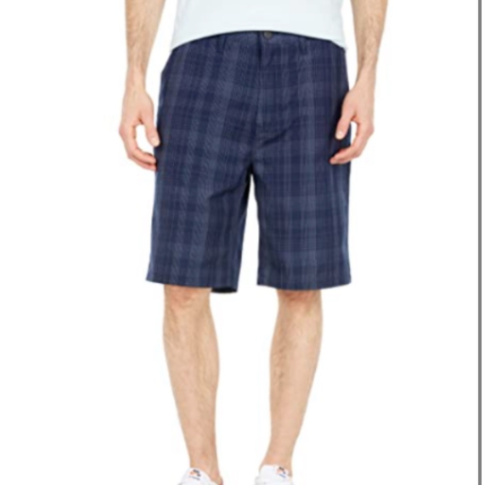Men’s Hurley navy windowpane shorts, size 30